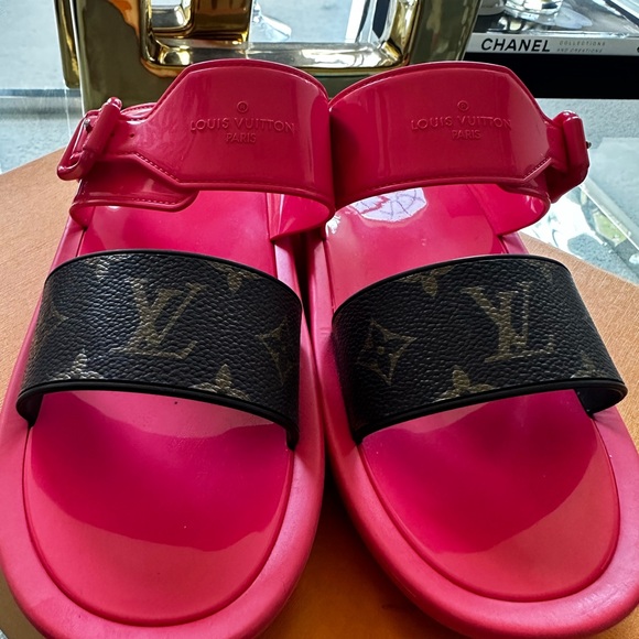 Sunbath Monogram Flat Mules - Picture 2 of 6